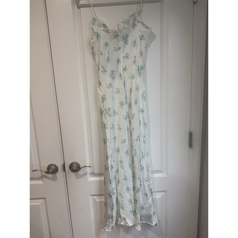 NWT French Connection Anna Fleur Floral Cowl Neck Satin Maxi Slip Dress Size 6 - Picture 5 of 13